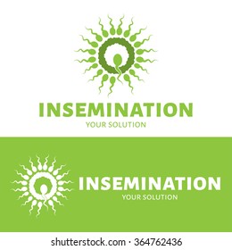 The vector of the sperm and egg logo. Green style