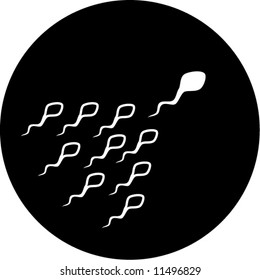 Vector spermatozoid icon. Black and white. Simply change. In my portfolio there is version 4 in 1.