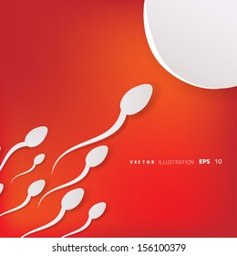 Vector spermatozoon, floating to ovule