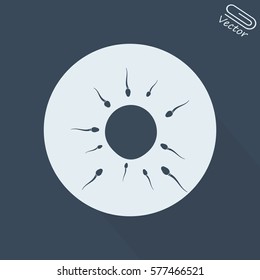 Vector spermatozoons, floating to ovule