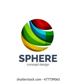 Vector sphere abstract logo template. Colorful unusual business icon