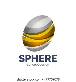 Vector sphere abstract logo template. Colorful unusual business icon