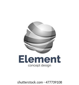 Vector sphere abstract logo template. Colorful unusual business icon
