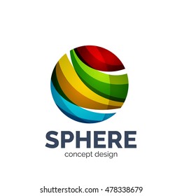 Vector sphere abstract logo template. Colorful unusual business icon
