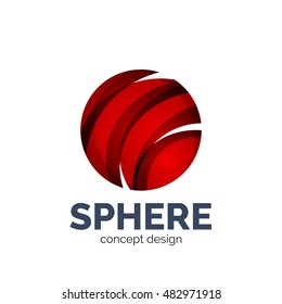 Vector sphere abstract logo template. Colorful unusual business icon