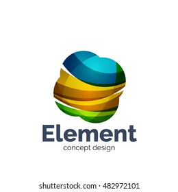 Vector sphere abstract logo template. Colorful unusual business icon