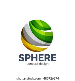 Vector sphere abstract logo template. Colorful unusual business icon