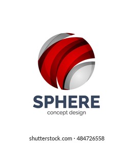 Vector sphere abstract logo template. Colorful unusual business icon