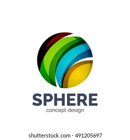 Vector sphere abstract logo template. Colorful unusual business icon