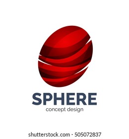 Vector sphere abstract logo template. Colorful unusual business icon