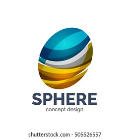 Vector sphere abstract logo template. Colorful unusual business icon