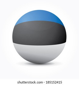 Vector sphere with Estonian flag.
