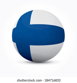 Vector sphere with Finnish flag.