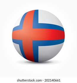 Vector sphere with flag of Faroe Islands.