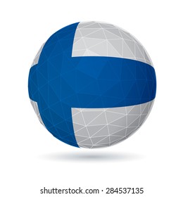 Vector sphere with flag of Finland.