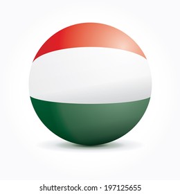 Vector sphere with flag of Hungary.