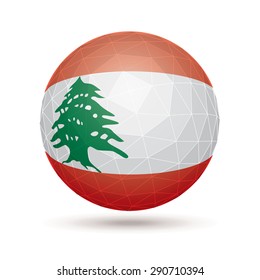 Vector sphere with flag of Lebanon.