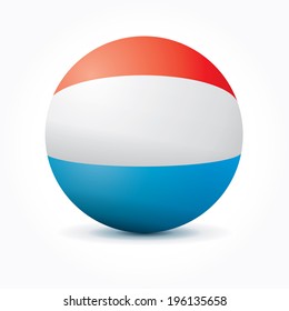 Vector sphere with flag of Luxembourg.