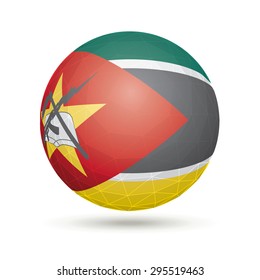 Vector sphere with flag of Mozambique.