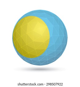 Vector sphere with flag of Palau.