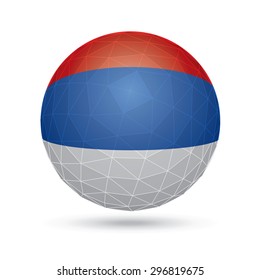 Vector sphere with flag of Serbia.