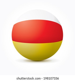 Vector sphere with flag of South Ossetia.