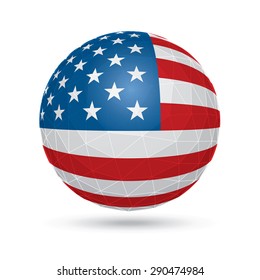 Vector sphere with flag of USA.