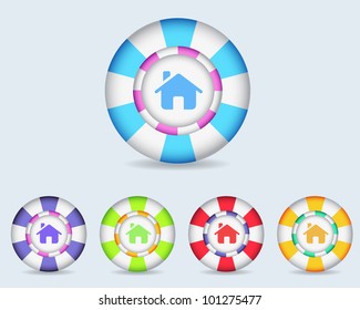 Vector Sphere Home Icon/Button and multicolored