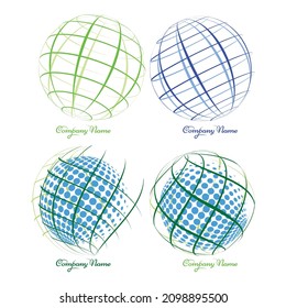 Vector sphere illustration, Beautiful globe line art, Dotted logo idea for a company