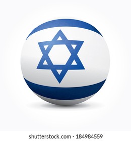 Vector sphere with Israeli flag.