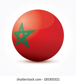 Vector sphere with Moroccan flag.