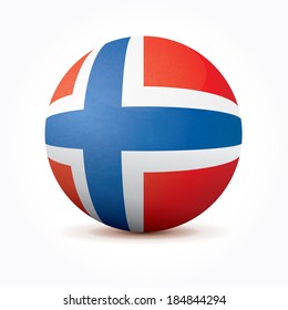 Vector sphere with Norwegian flag.