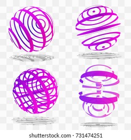 vector sphere on a transparent background of squares