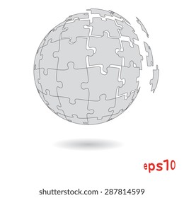 Vector sphere. Puzzle elements 