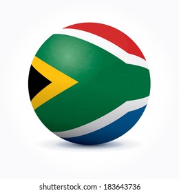 Vector sphere with South African flag.