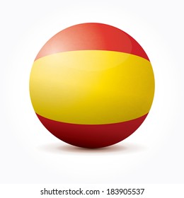 Vector sphere with Spanish flag.
