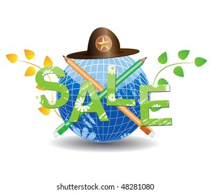 Vector sphere and text