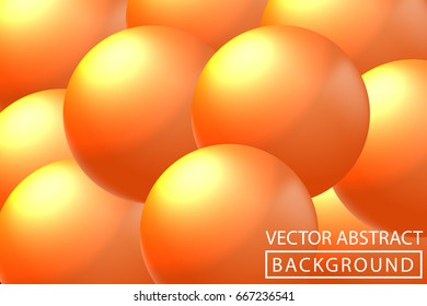 Vector spheres. Background of orange spheres. Vector illustration