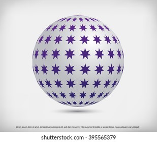 Vector sphere.Sphere with stars.Abstract logo design.