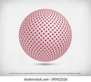 Vector sphere.Sphere with stars.Abstract logo design.