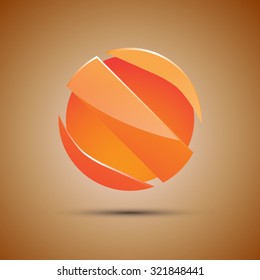 Vector spherical letter S, in glass