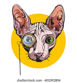 Vector Sphinx Cat Vintage