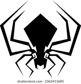 tatuaje de icono negro de araña vectorial