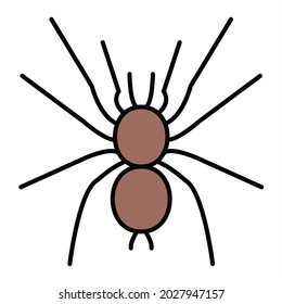 Vector Spider Filled Outline Icon Design
