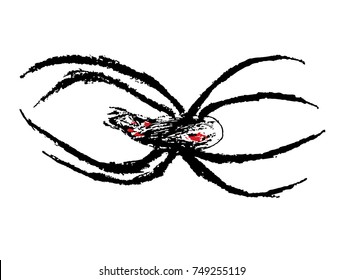 Vector spider illustration on white background. Spider Icon.
