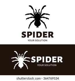 Vector spider logo. Black and white options