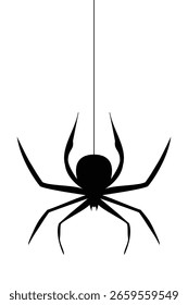 Vector Spider Silhouette . Halloween spider silhouette vector design isolated on white background.