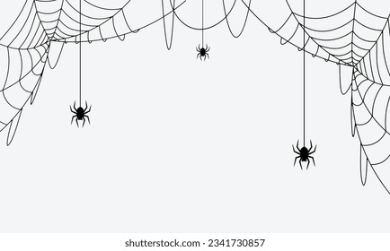 Vector spider web background for happy halloween.