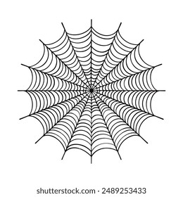 Vector spider web clip art. Halloween object for party decor. Web isolated on white background 