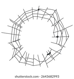 Vector spider web frame. Halloween frame perfect for decor cards, invitations, t-shirt design.
